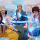 Luffy, Zoro, and Usopp prepare for battle in an official image from One Piece Odyssey.